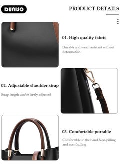 DUNISO Women's Fashion Handbag Faux Leather Crossbody Bag For Women Large Capacity Bow Trim Tote Bags Top Handle Satchel Fashionable Travel Shoulder Bag For Ladies  - Image 4