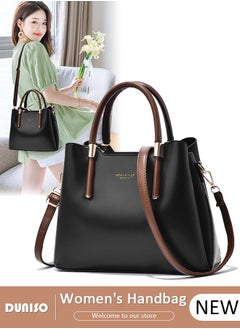 DUNISO Women's Fashion Handbag Faux Leather Crossbody Bag For Women Large Capacity Bow Trim Tote Bags Top Handle Satchel Fashionable Travel Shoulder Bag For Ladies  - Image 1
