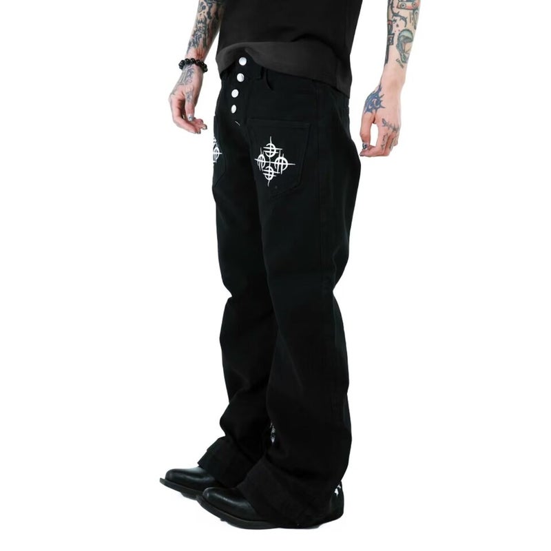Unisex Classic Denim Jeans Loose Fit Daily Outdoor Wear - Image 2