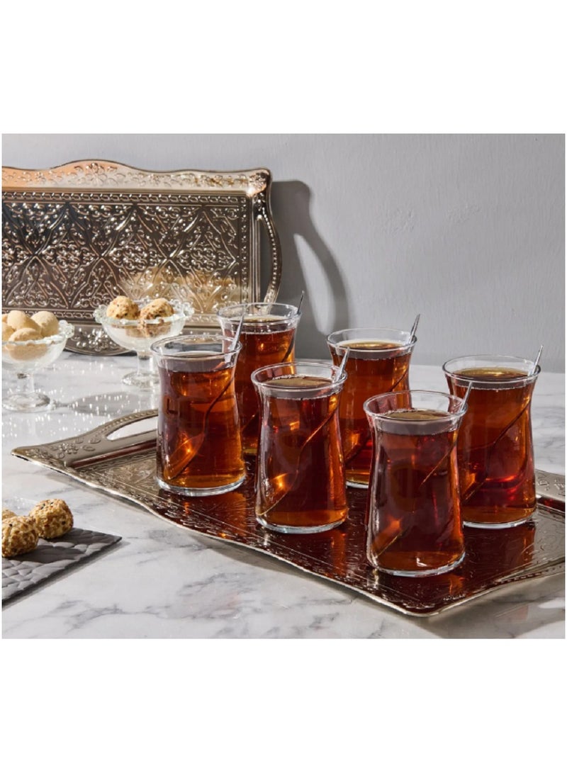 LAV 6 Pieces Vera Tea Glass Set 180 Ml - Clear - Image 5