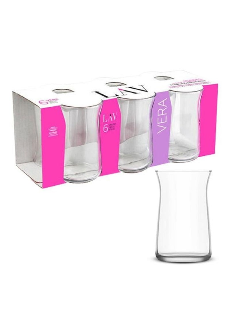 LAV 6 Pieces Vera Tea Glass Set 180 Ml - Clear - Image 3