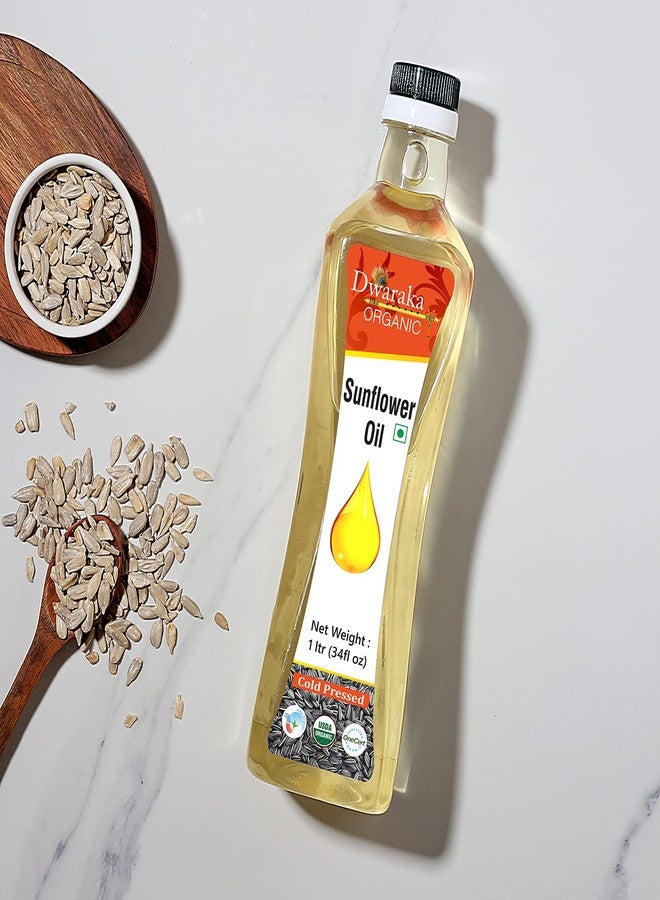Dwaraka Organic - Cold Pressed Sunflower Oil, 1L, 33 Fl Oz, Healthy, Organic, Non GMO, All Natural - Image 3