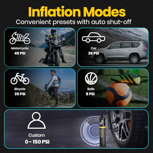 Portronics Vayu 5.0 Rechargeable Tyre Inflator with Fast Inflation, Preset Modes, Digital Display, Flashlight Torch, Auto Shut-Off, Air Pump Compressor for Car & Bike (Black) - Image 4