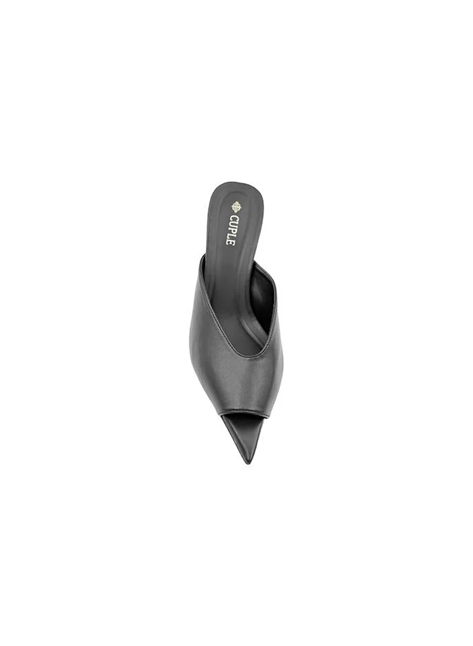 Cuple Black Heel Slipper – Soft Neutral Elegance for Women | Best Price UAE