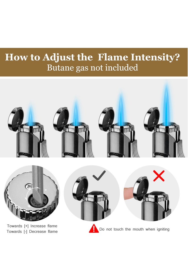 Generic Torch Lighter Windproof Butane Jet Lighter, Adjustable Single Flame Refillbale Fuel Lighter (without Butane gas )  - Image 2
