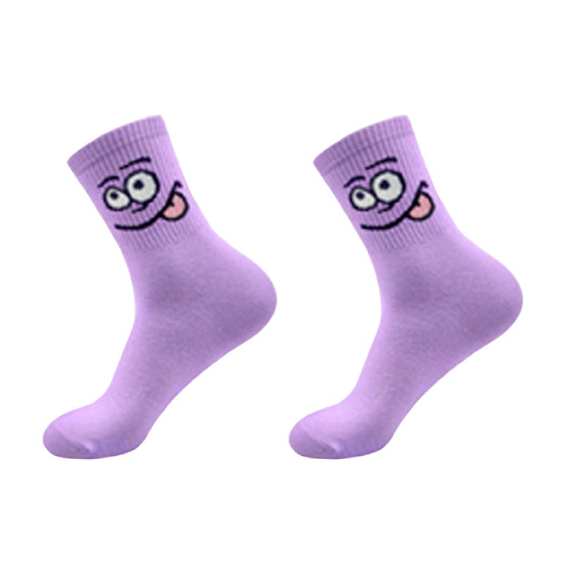Socks Ladies Socks Funny Expression Candy Color Student Socks Summer Breathable Socks - Image 3