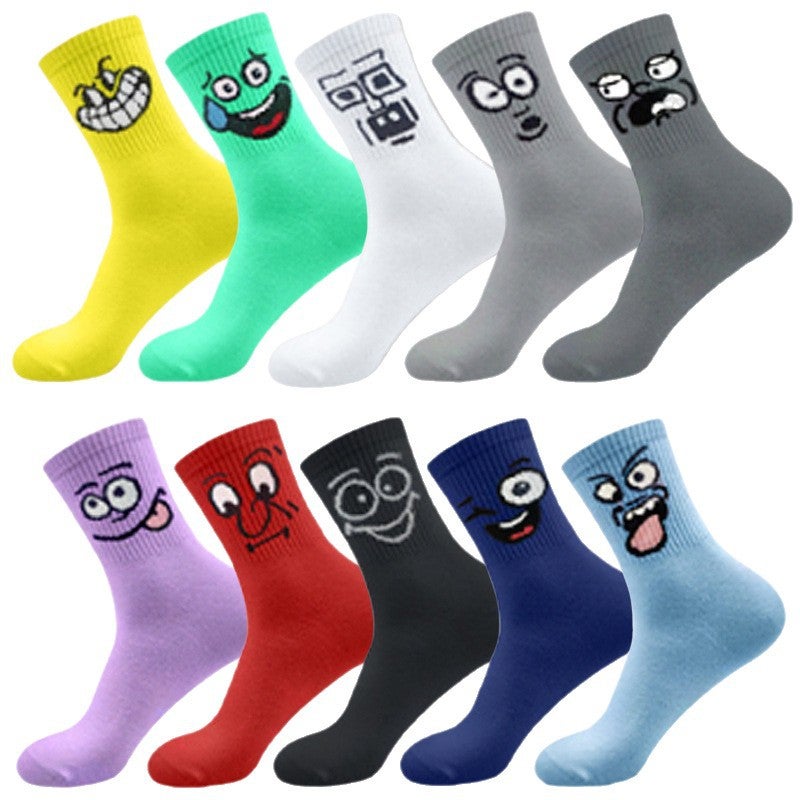 Socks Ladies Socks Funny Expression Candy Color Student Socks Summer Breathable Socks - Image 4
