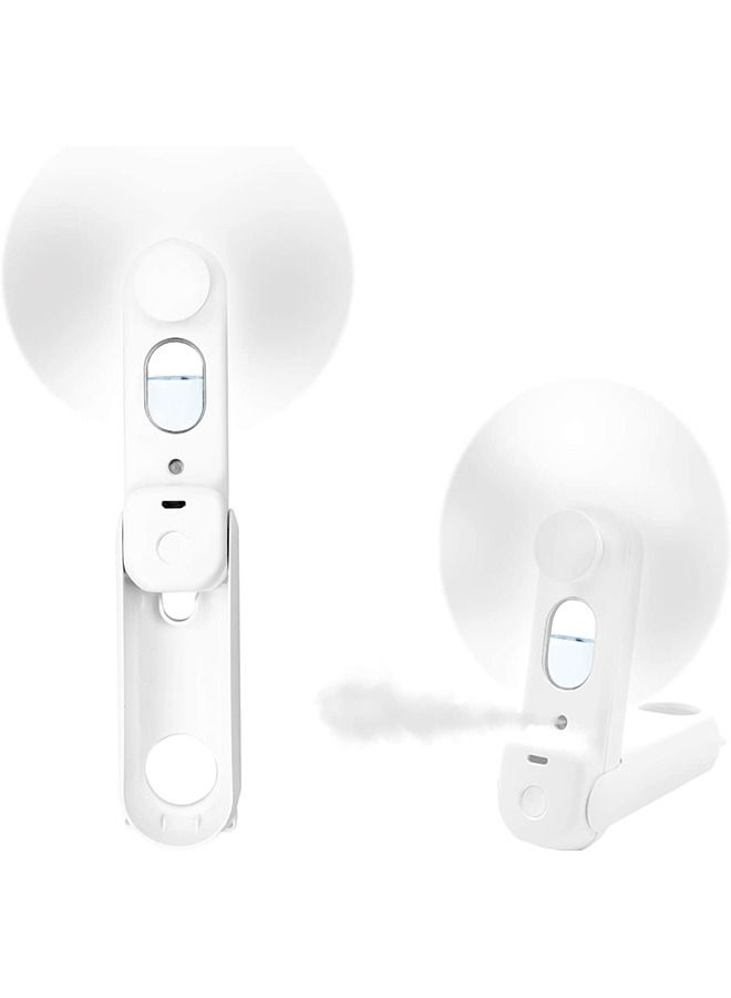 general Rechargeable Mini Portable Handheld Fan，Misting Handheld Personal Fan, Rechargeable Mini Spray Water Mist, Portable for Kids Women, Travel, Outdoors, Hiking, Camping, Home Office (White) - Image 1