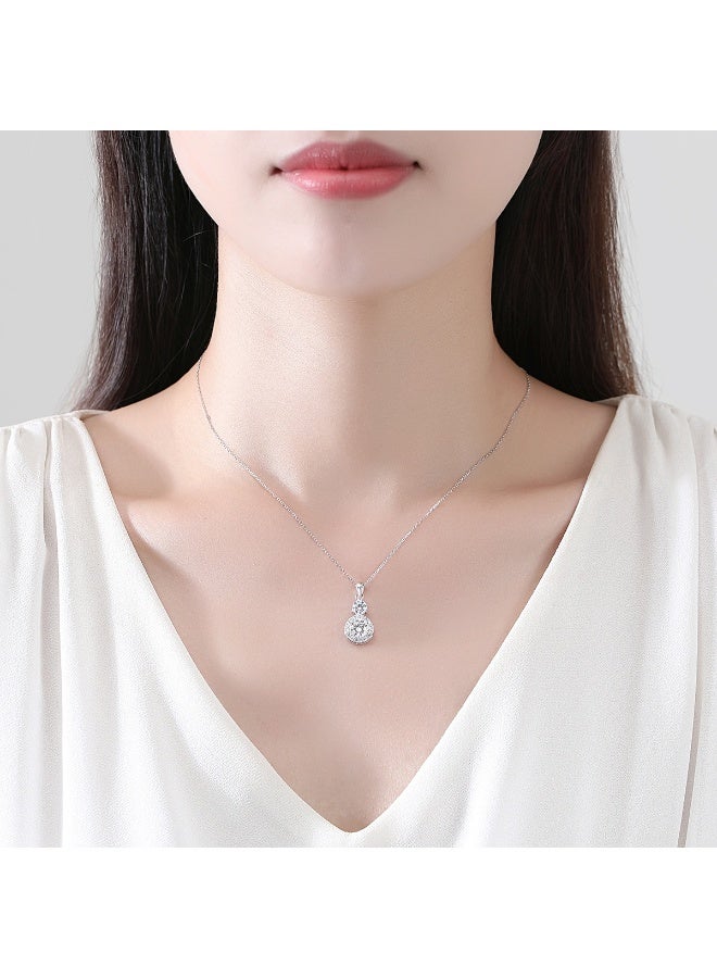 Toby Luxury Round Moissanite Necklace for Women 40+5CM – S925 Sterling Silver with Certificate of Authenticity and Elegant Gift Box - Image 4