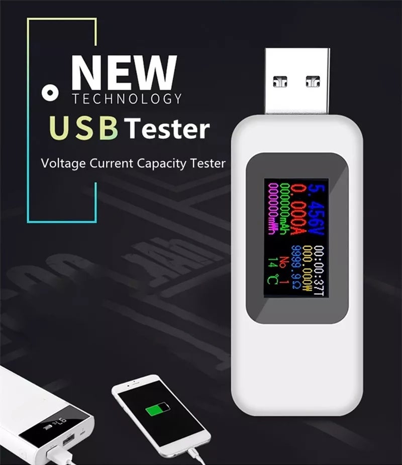 مقياس اختبار USB 10 في 1: جهاز اختبار الجهد الرقمي بـ 9 وظائف لحفظ طاقة انقطاع التيار - جهاز اختبار الجهد مع شاشة LCD عرض فوري لرصد شحن الأجهزة المحمولة - Image 3