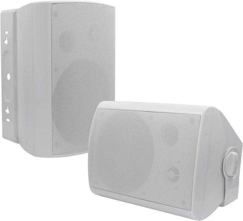 Herdio 6.5 Inch 400W Indoor Outdoor Speakers Wired Waterproof Passive with Powerful Bass,Wall Mount Speakers for Patio Garage Covered Deck,All-Weather Durability(Pair,White) - Image 1