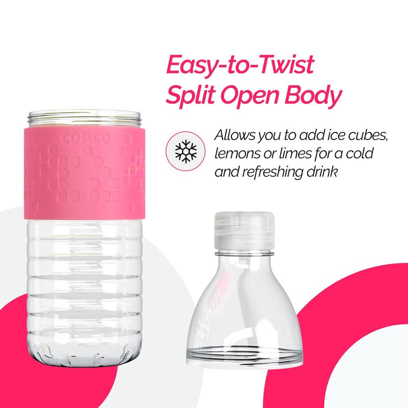 Copco Hydra 16.9 oz Water Bottle with Leak-Proof Lid - Tritan Reusable with Textured Grip Sleeve - BPA-Free, Shatter-Resistant, Dishwasher Safe for Travel, Gym, Work, Outdoors (Pink) - Image 4