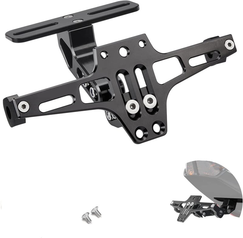 Gear Up CNC Adjustable LED Tail Tidy with Number Plate Holder with LED for Yamaha MT15 (Black) - Image 1