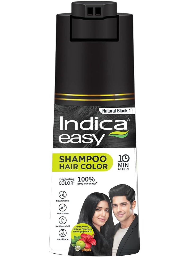 Indica Easy DIY Hair Coloring Agent Pump Pack, Natural Black, 180ml - Image 1