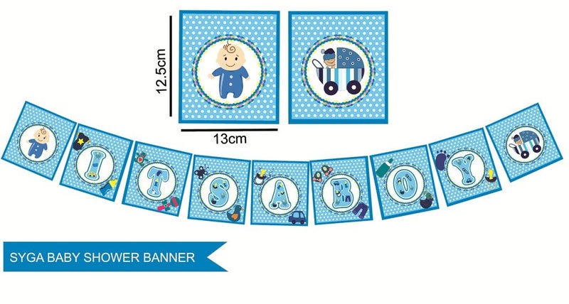 SYGA ITS A Boy Baby Shower Party Decorative Banner - Image 3