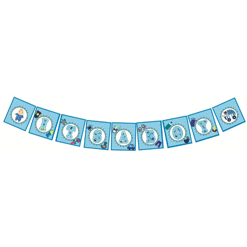SYGA ITS A Boy Baby Shower Party Decorative Banner - Image 5