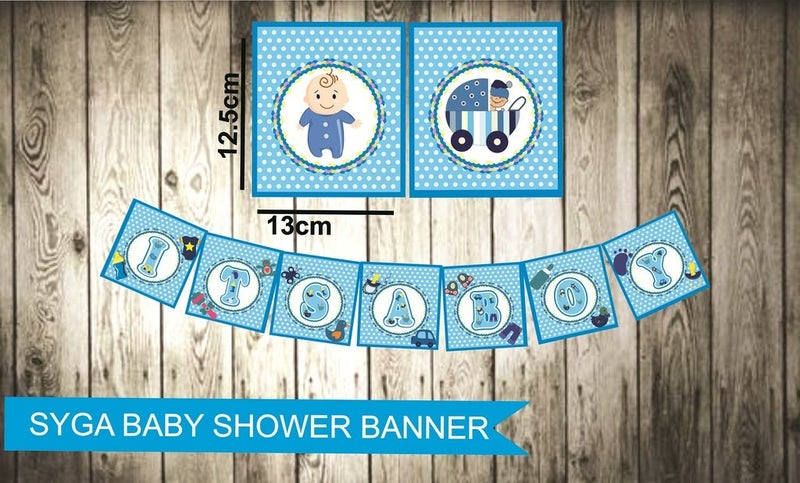 SYGA ITS A Boy Baby Shower Party Decorative Banner - Image 2