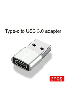 2-Piece Type-C to USB-A Converter OTG Adapter Set Silver