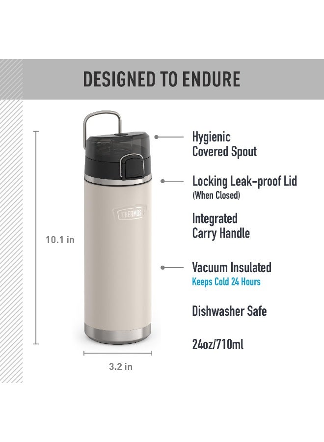 THERMOS ICON Stainless Steel Vacuum Insulated Sandstone Bottle with Spout 710ml - Image 2