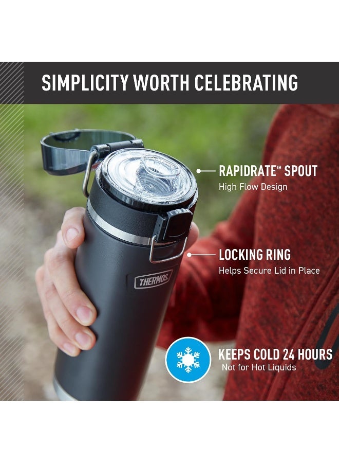 THERMOS ICON Stainless Steel Vacuum Insulated Sandstone Bottle with Spout 710ml - Image 3