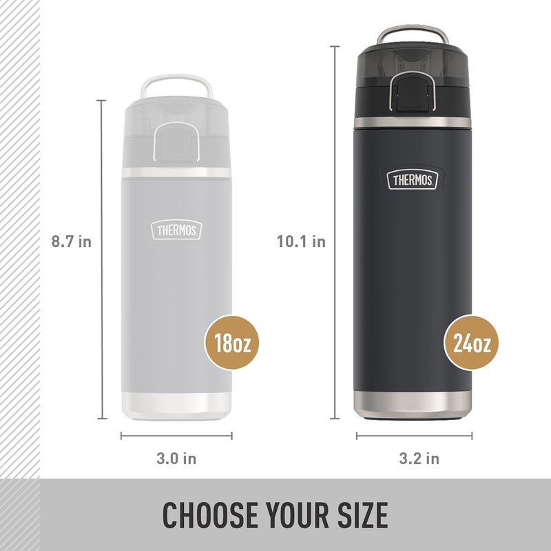 THERMOS ICON Stainless Steel Vacuum Insulated Sandstone Bottle with Spout 710ml - Image 5