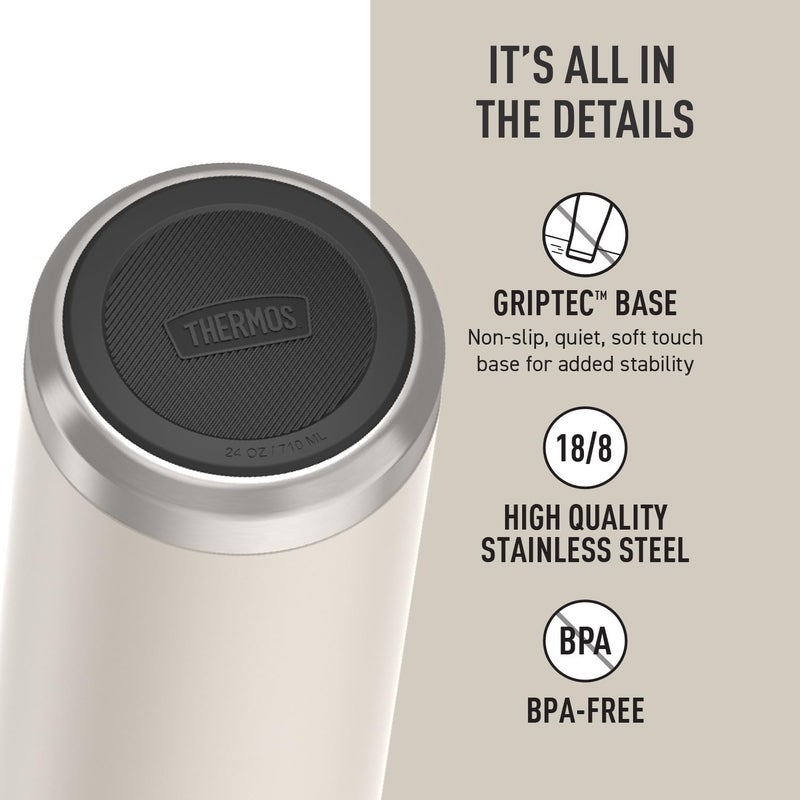 THERMOS ICON Stainless Steel Vacuum Insulated Sandstone Bottle with Spout 710ml - Image 4