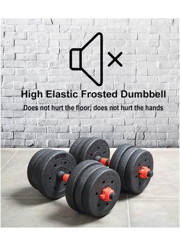 DEXO 10kg Adjustable Dumbbell Set with Spinlock Collars, Non-Slip Handles, Barbell Conversion Kit for Home Gym Strength Training - Image 5