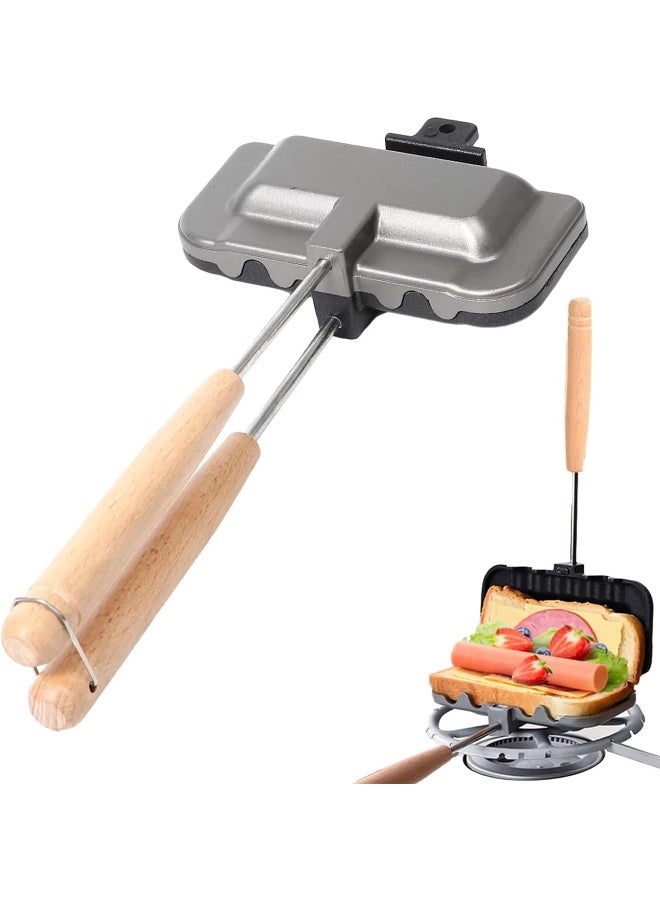 SOPTEC Toasted Sandwich Maker - Double Sided Baking Pan Frying Maker, Detachable Hot Dog Toaster and Grilled Cheese Maker for Pancakes, Toast - Image 1
