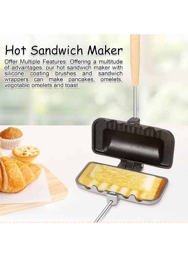SOPTEC Toasted Sandwich Maker - Double Sided Baking Pan Frying Maker, Detachable Hot Dog Toaster and Grilled Cheese Maker for Pancakes, Toast - Image 2