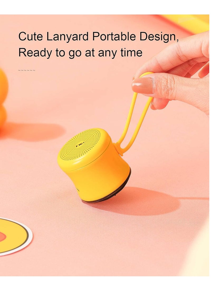 EWA مكبر صوت بلوتوث ميني EWA A119 مع حبل، مكبر صوت صغير مع مشعاع باس، مقاوم للماء IPX7، صغير ولكنه قوي، مكبر صوت معدني محمول لطيف للغاية للمنزل، المكتب، السفر، والأنشطة الخارجية (أصفر) - Image 4
