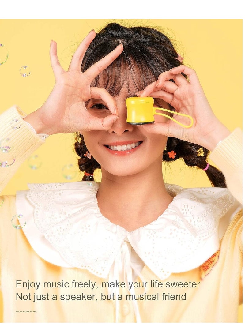 EWA مكبر صوت بلوتوث ميني EWA A119 مع حبل، مكبر صوت صغير مع مشعاع باس، مقاوم للماء IPX7، صغير ولكنه قوي، مكبر صوت معدني محمول لطيف للغاية للمنزل، المكتب، السفر، والأنشطة الخارجية (أصفر) - Image 5