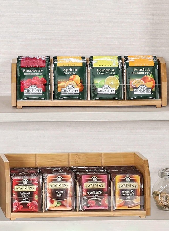 Garlo 3 Layer Stackable Bamboo Tea Bag Organizer Storage Holder for Tea Bags Wood Tea Box Containers Tea Rack Teabag Station Stand for Cabinet Countertop Office - Image 4