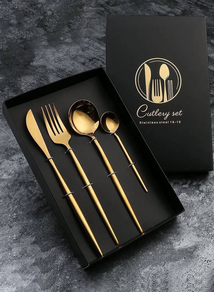 Gold spoon set - 4 pieces for perfect serving-Bu - Image 2