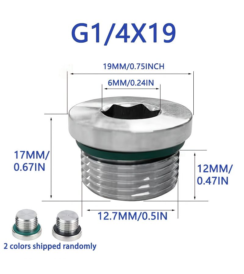 1pc Galvanized Carbon Steel Bspp Thread Plug With Ed Ring Seal G1 5 Size Hex Sealed Plugs For Hydraulic Pneumatic Water Pipe Industrial Plumbing Fittings - Image 5