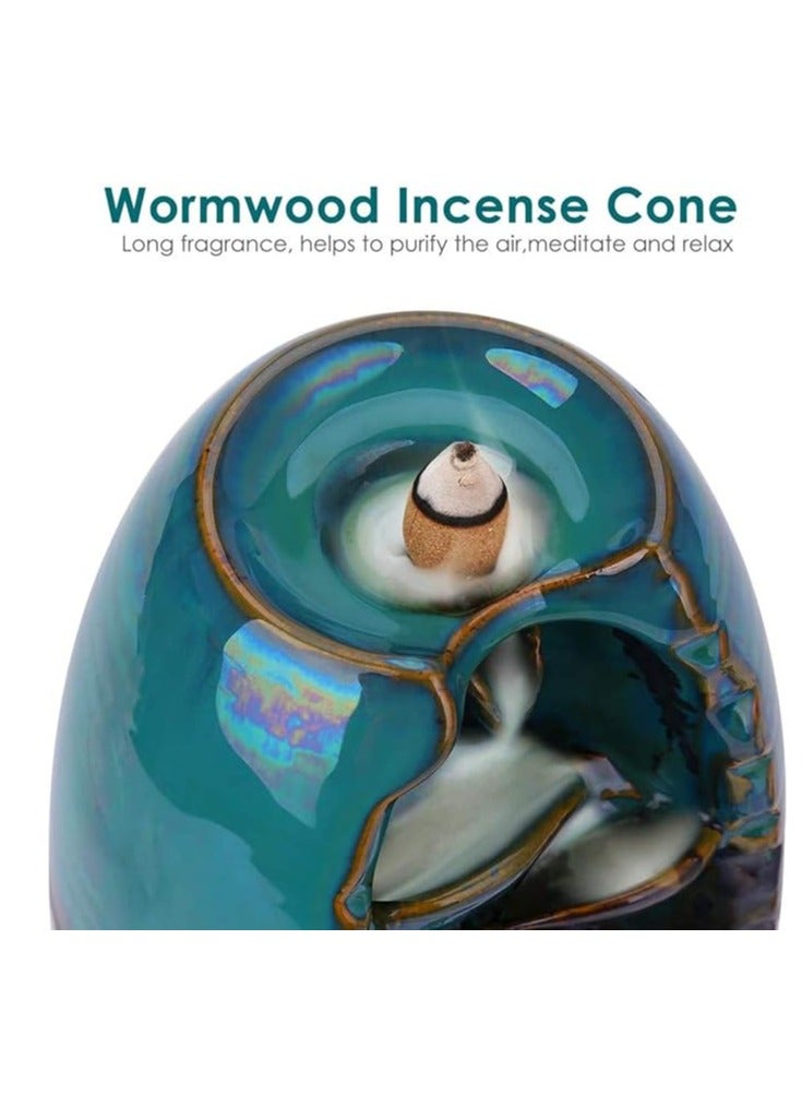 SYOSI Burner Waterfall Incense Holder with 120 Backflow Cones, Aromatherapy Ornamental for Home Office Yoga - Image 2