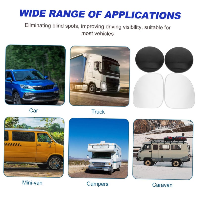 Frameless Self Adhesive Convex Mirrors For Cars Motorcycles Wide Angle Safety Assorted Color - Image 4