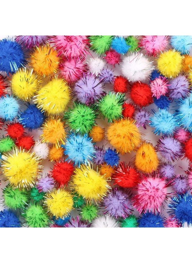 Harapu Assorted Size Small Sparkle Balls, Tinsel Pom Poms Puff Balls Glitter Pompoms For Cat Kittens Arts Crafts Toys Diy Christmas, 100 Pcs  - Image 3