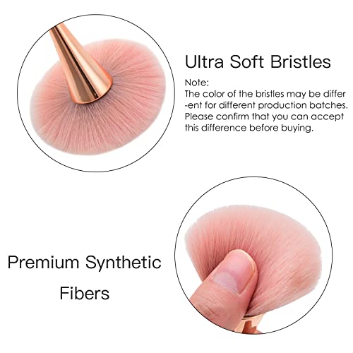 Jutoe Super Large Mineral Powder Brush, Bronzer Kabuki Makeup Brush, Soft Fluffy Foundation Brush, Professional Powder Brush and Blush Brush for Daily Makeup (Grade color) - Image 3