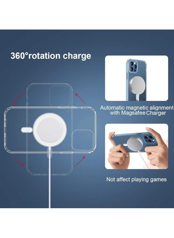 دينكس جراب مغناطيسي شفاف لهاتف iPhone Xs Max مع شحن لاسلكي آمن، غطاء ممتص للصدمات من السيليكون الناعم TPU، جراب واقٍ رفيع ورفيع من الخلف مقاوم للصدمات ومضاد للصفراء. - Image 2