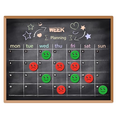Magrooyar 25 Pcs 1” Double-Sided Red Green Smiley Face Magnets, Flip Over Colored Magnetic Dots for Whiteboard, Refrigerator, Office (25, Happy/Sad-Colors) - Image 4