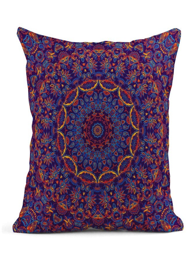 ArtSocket Set of 4 Throw Pillow Covers Boho Mandala Moroccan Bohemian Oriental Vintage Round Colorful Painting Decor Linen Pillow Cases Home Decorative Square 18x18 Inches Pillowcases - Image 2