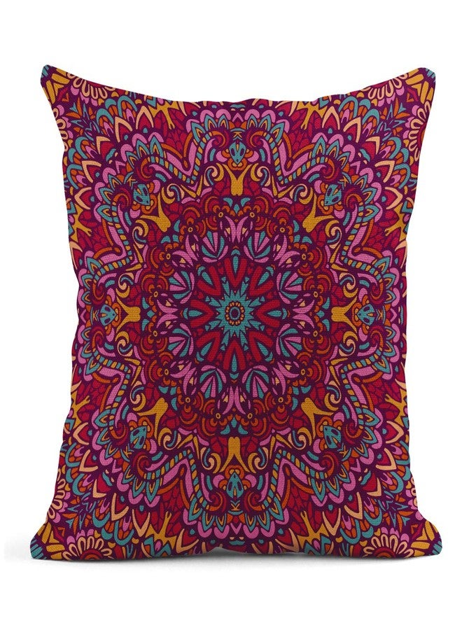 ArtSocket Set of 4 Throw Pillow Covers Boho Mandala Moroccan Bohemian Oriental Vintage Round Colorful Painting Decor Linen Pillow Cases Home Decorative Square 18x18 Inches Pillowcases - Image 4