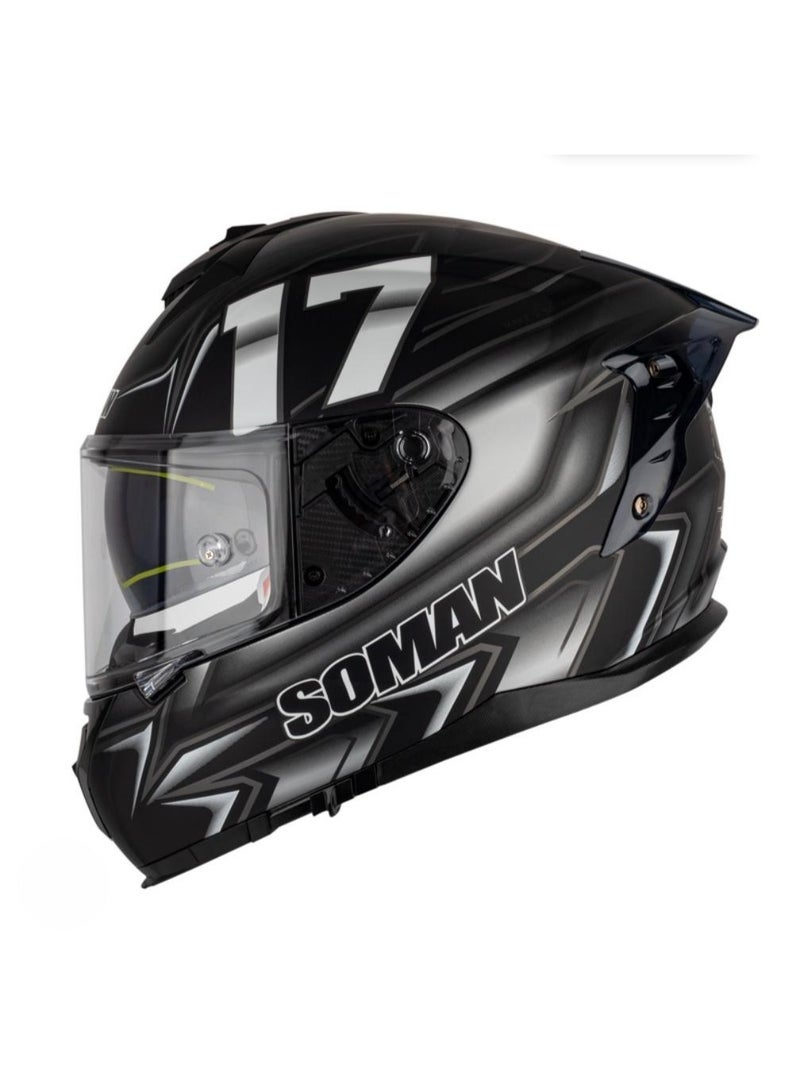 SOMAN Full Face Motorcycle Helmet – DOT Approved, Anti-Scratch Visor, Multiple Colors & Sizes - Image 2