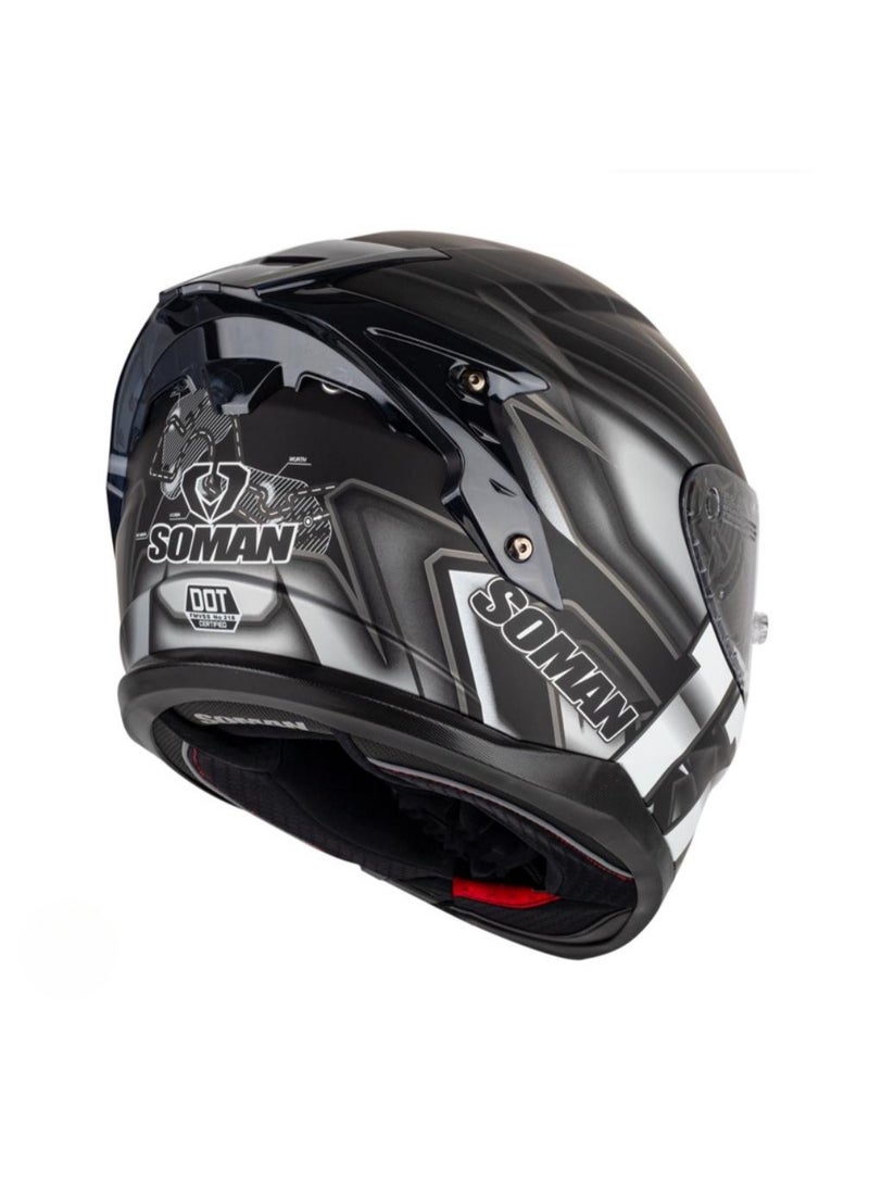 SOMAN Full Face Motorcycle Helmet – DOT Approved, Anti-Scratch Visor, Multiple Colors & Sizes - Image 3