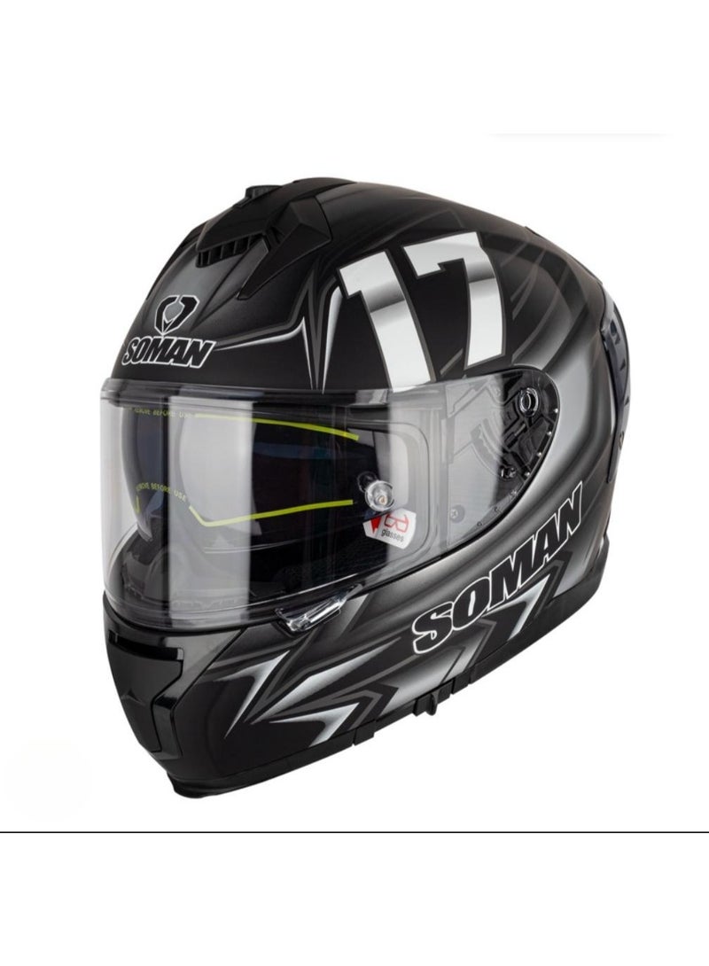 SOMAN Full Face Motorcycle Helmet – DOT Approved, Anti-Scratch Visor, Multiple Colors & Sizes - Image 1
