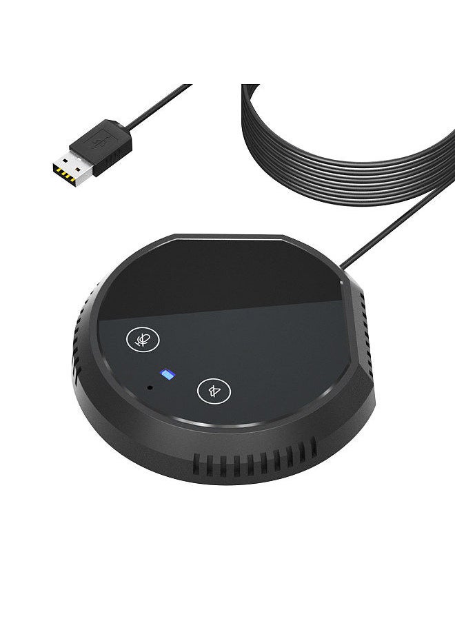 Generic - Desktop USB Conference Speakerphone Microphone 360° Omnidirectional Condenser Plug & Play PC Computer Mic Support BT Speaker Touch-Sensor Buttons Mute Function Compatible with Windows Mac - Image 1