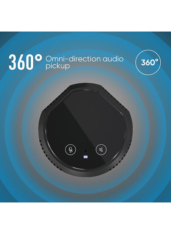 Generic - Desktop USB Conference Speakerphone Microphone 360° Omnidirectional Condenser Plug & Play PC Computer Mic Support BT Speaker Touch-Sensor Buttons Mute Function Compatible with Windows Mac - Image 1