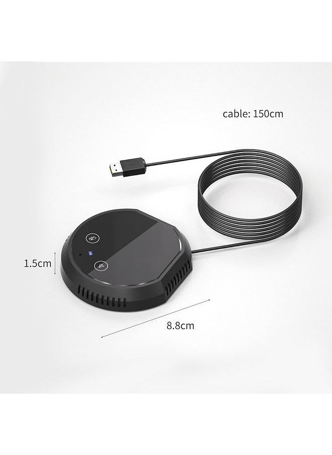 Generic - Desktop USB Conference Speakerphone Microphone 360° Omnidirectional Condenser Plug & Play PC Computer Mic Support BT Speaker Touch-Sensor Buttons Mute Function Compatible with Windows Mac - Image 1