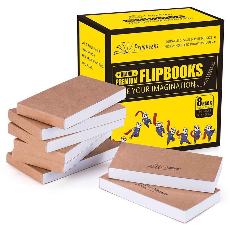 PRIMBEEKS Premium Blank Flipbooks, 720 Sheets (1440 Pages) No Bleed Flip Book Kit, 4.5" x 2.5" Drawing Paper for Animation, Sketching, Cartoon Creation. - Image 1