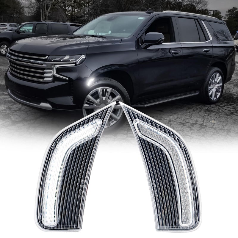 Mynoway LED Side Marker Light Compatible with 20212024 YukonYukon DenaliYukon XLTahoeEscaladeSuburbanEscalade ESV Clear Lens White Light - Image 2